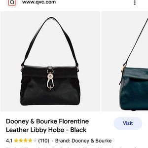 Dooney and Bourke Florentine Leather Libby Hobo Black